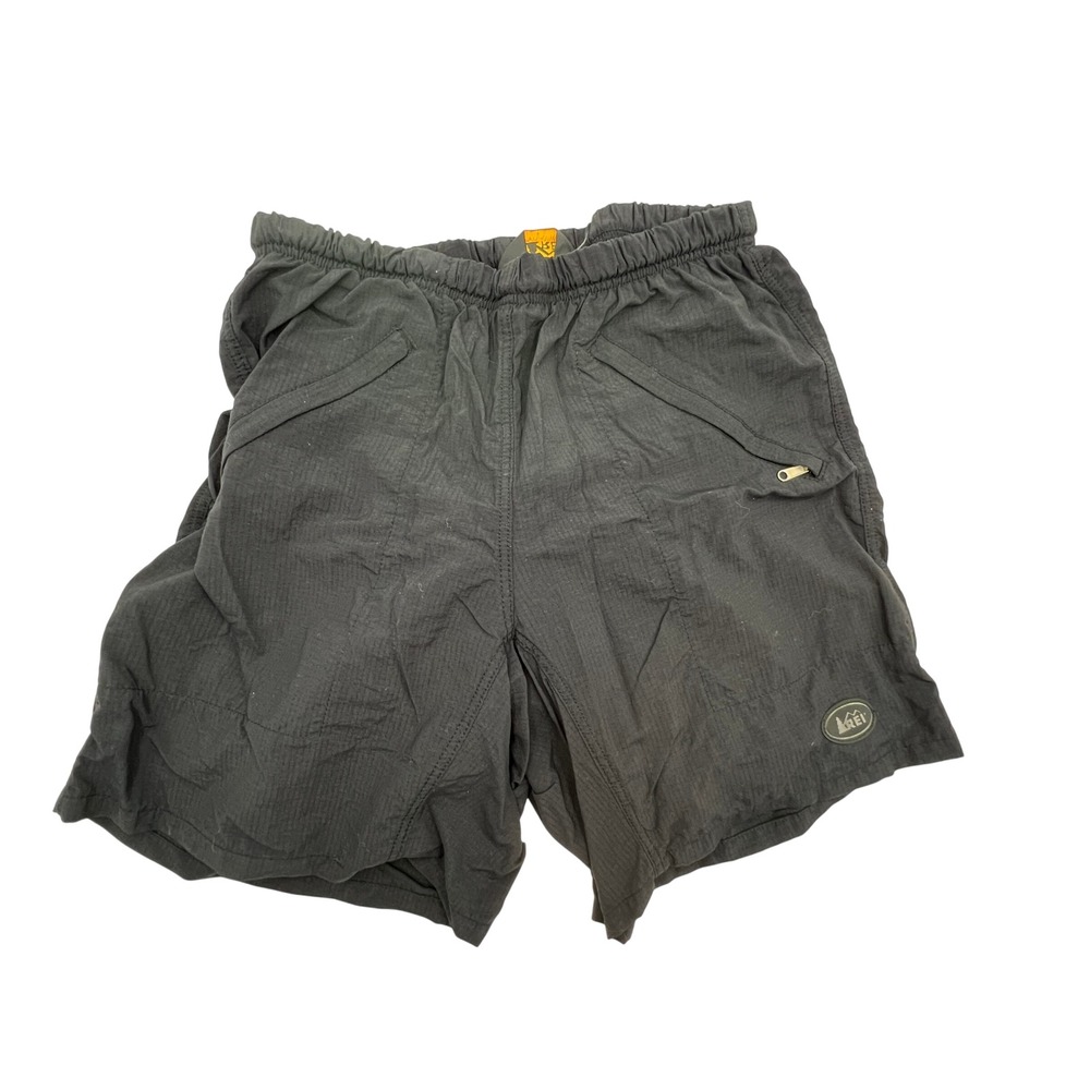 VTG 90s REI Black Ripstop Padded Cycling Bike Shorts Mens M Pockets MTB Hiking